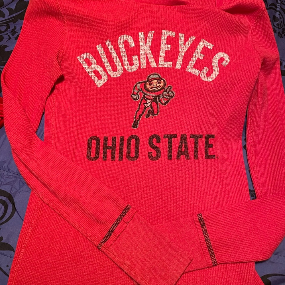 Ohio State Buckeyes Women's Red Long Sleeve Top